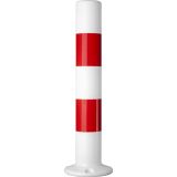 Słupek parkingowy blokujący U-12c | PCV, 80 cm, na stopie, biało-czerwony - Barierki chodnikowe: sposób na poprawę bezpieczeństwa przestrzeni dla pieszych